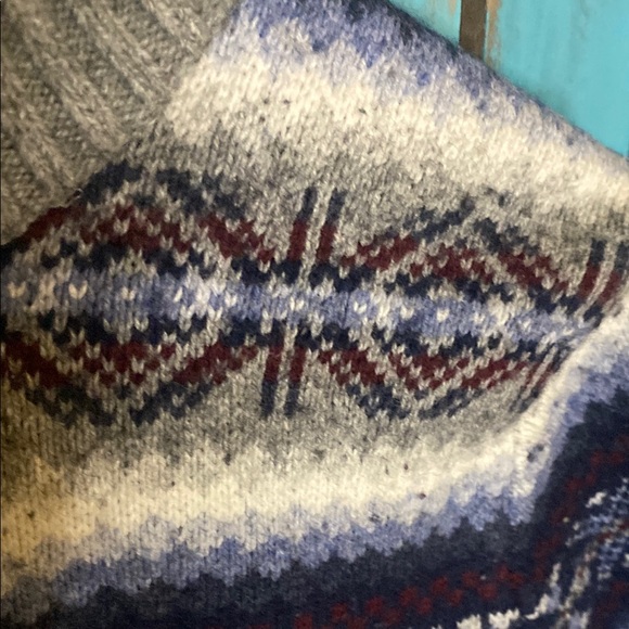 Tommy Hilfiger Gray and Blue Patterned quarter zip Sweater size medium women’s - Picture 2 of 7